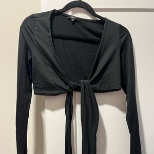 Black tie long sleeve shirt